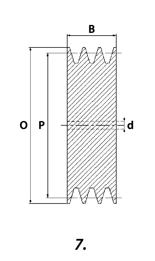 Клиновые шкивы для расточки, форма 7