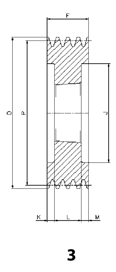 Клиновые шкивы тапербуш, форма 3